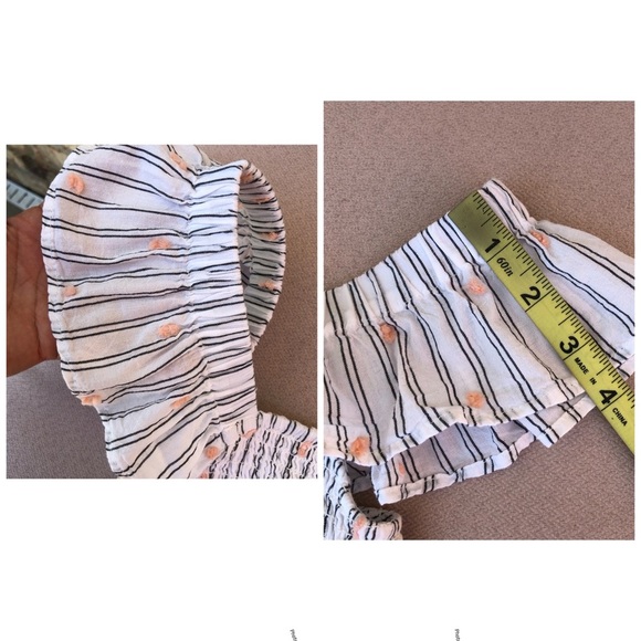 Loft Cotton Blend Clip Stripe Smocked Ruffle Pockets Lined Breeze Midi Dress S - Picture 16 of 16